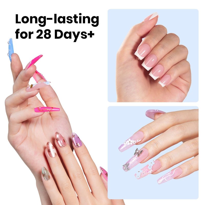 Beetles Solid Nail Glue Gel 2Pcs 20g for Nail Tips, No Wipe Hands-Free Nail Tip Glue, Super Strong for Press On Nails, Acrylic Fake Nails & Nail Extensions, 3D Nail Art, UV/LED Lamp Required