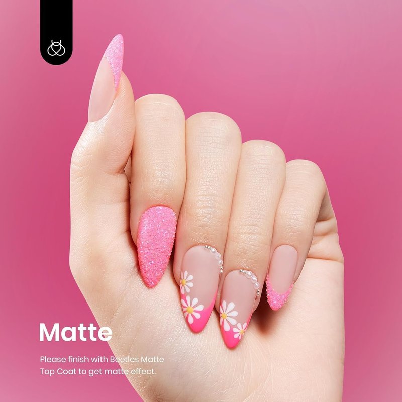 Beetles Pink Gel Nail Polish - Hot Pink Neon UV Gel for Long-Lasting Manicure | 15ML/0.51Fl Oz