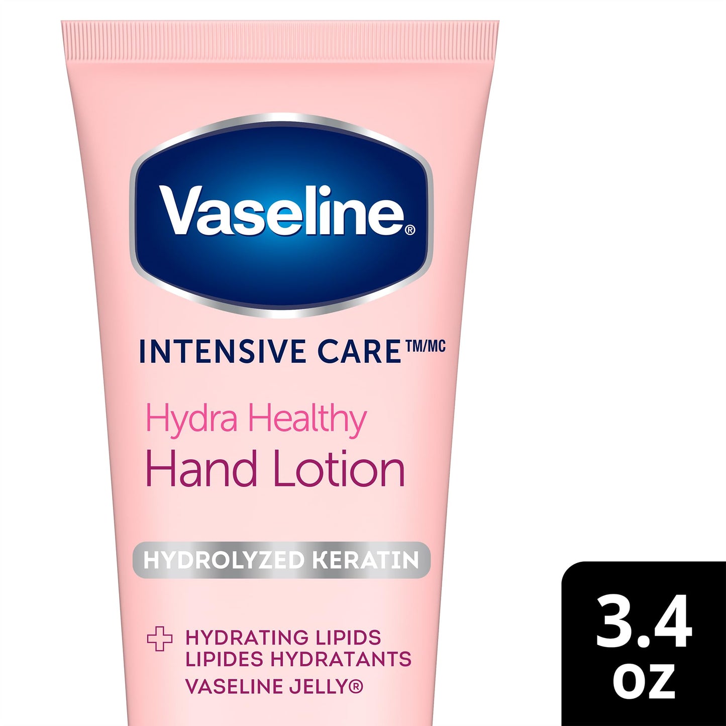 Vaseline Hand Cream 2-Pack – Healthy Hands Stronger Nails with Keratin, 10X Stronger Nails in 2 Weeks, 3.4 Oz Ea