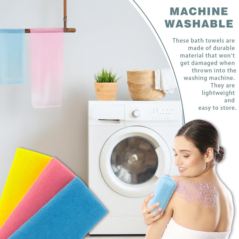 3-Pack Exfoliating Washcloths – Japanese & Korean Style Body Scrubber Towels, Quick-Dry Mesh Bath Cloths for Shower & Skincare