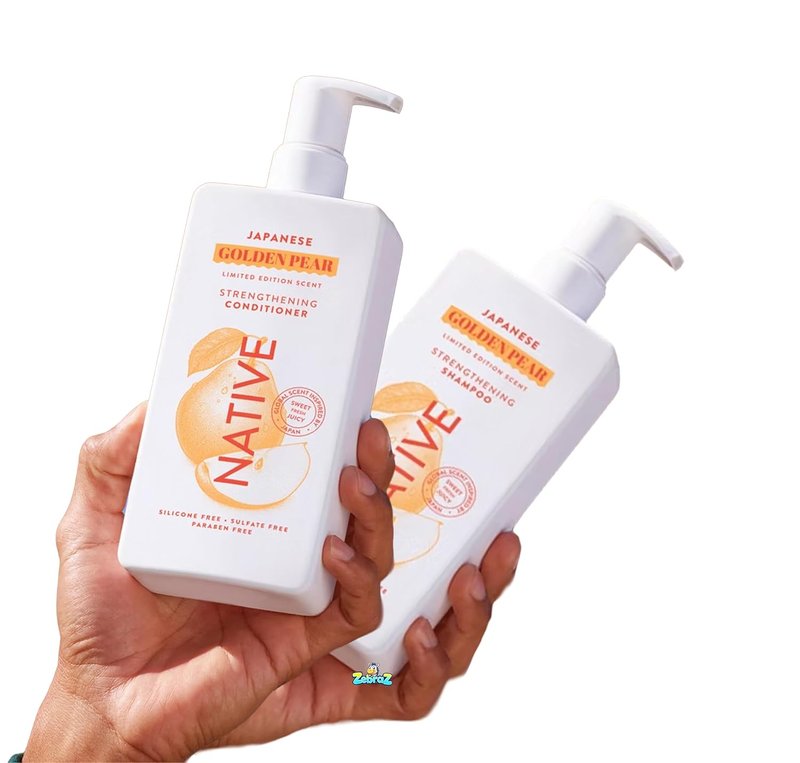 Native Japanese Golden Pear Shampoo & Conditioner Set - Strengthening Formula, 16.5 fl oz (Pack of 2)