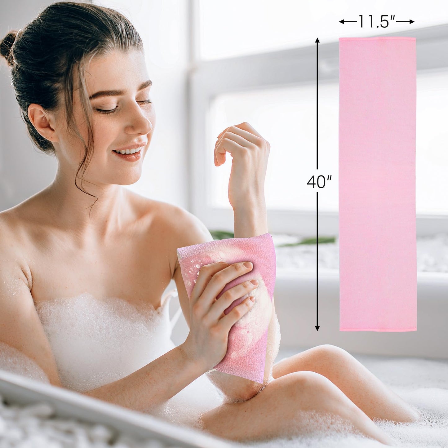 Yiclick Exfoliating Washcloth Towel, Exfoliating Body Scrubber, Back Scrubber for Shower Bath Washer, Japanese Exfoliating Wash Cloth, Korean Body Scrubber Exfoliator, Body Scrub Loofah Luffa Colors