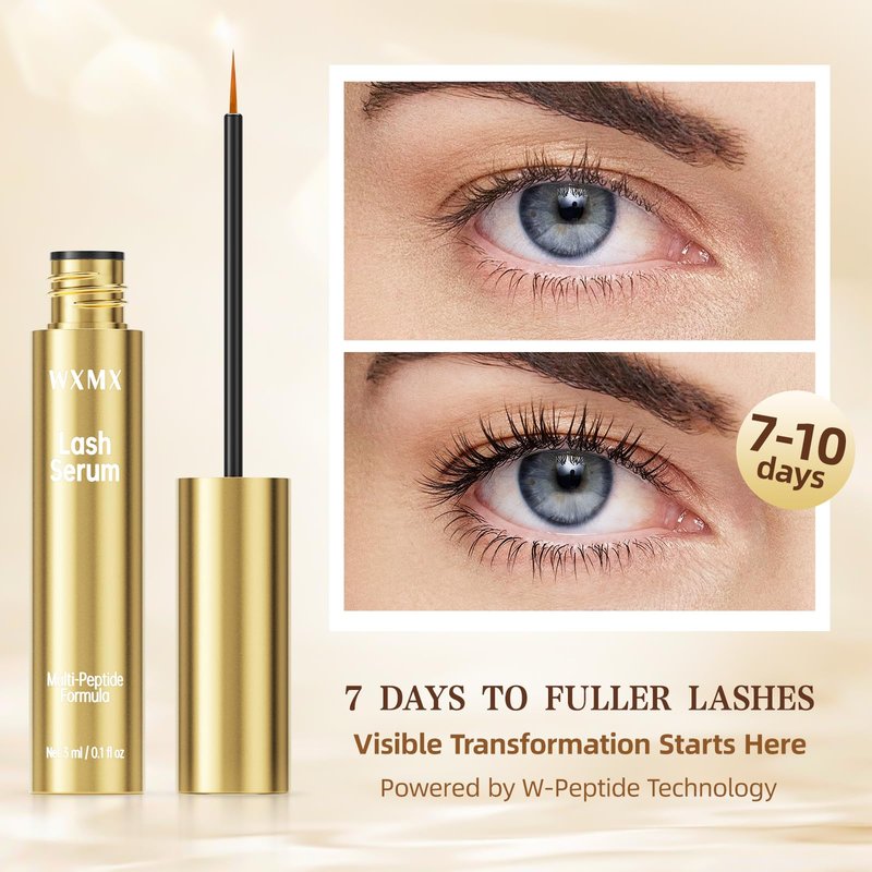 Lash Serum for Eyelash Growth – Visible Results in 7 Days, Powered by W-Peptide Technology, Fuller-Looking Lashes, Hormone-Free & Gentle (0.1 fl oz)