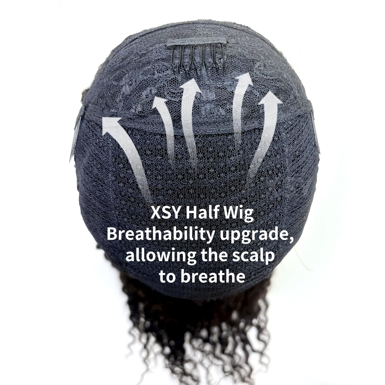 XSY Half Wig Human Hair Deep Wave 3 In 1 Curly Half Wigs for Black Women Wear Go Glueless Headband Wig Beginner Friendly 180% Density 24 Inch