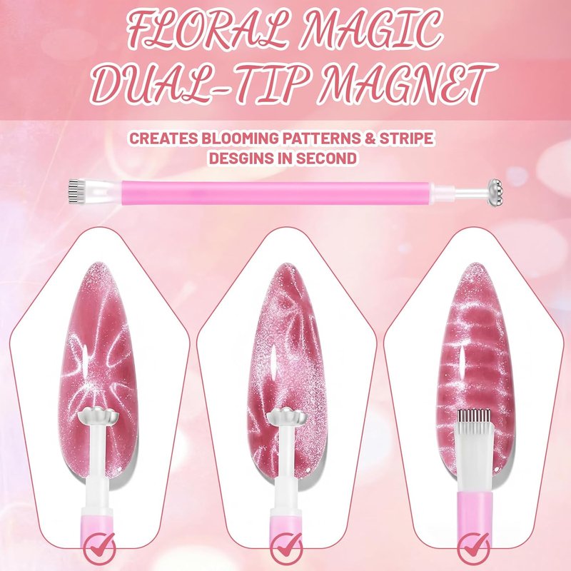 Cat Eye Magnet Set - 6 Pcs Nail Magnet Tool for DIY Gel Polish Art | Bunny & Heart Designs