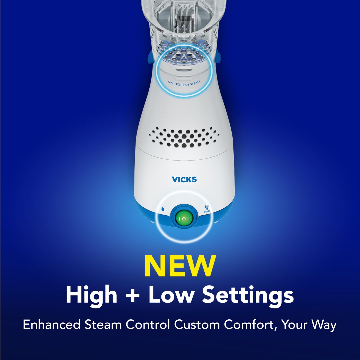 Vicks Sinus Inhaler, Plug-in Non-Medicated Steam Inhaler for Sinus Relief, Allergies, Congestion & Colds, Vocal Steamer, Soothes Nasal & Throat Passages, Works with VapoPads (1 Included)