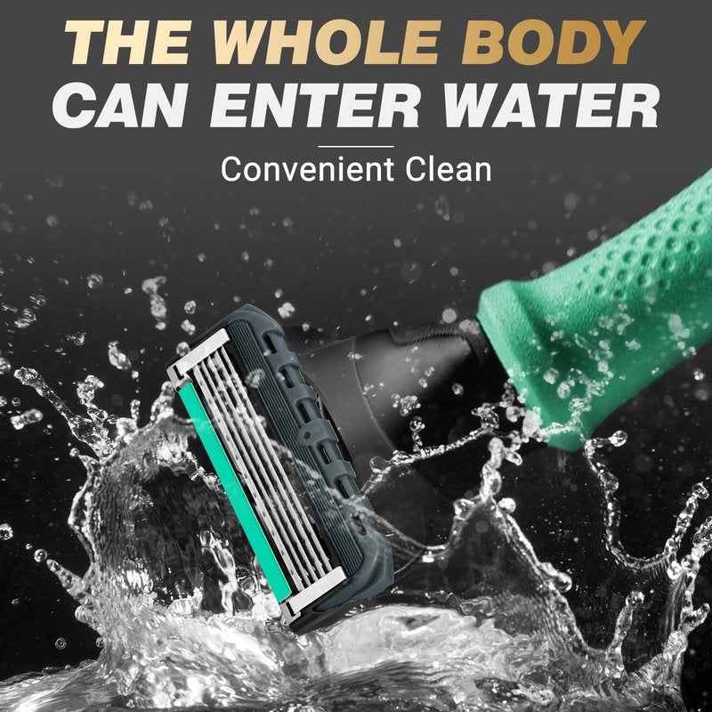 12-Blade Replacement Cartridge Set - Five-blade technology delivers a smooth shave - 2026 New Model in Teal, achieving a smooth shave while reducing irritation