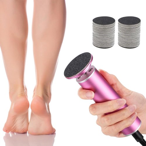 Electric Callus Remover, Foot Nail File Grinder Tool with Speed Controller and 60PCS Replacement Sandpaper Disk, Pedicure Tool Feet Scrubber for Dead Dry Crack Skin Calluses