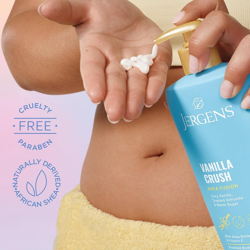 Jergens Shea Fusion Body Lotion - Vanilla Crush Moisturizer with Shea Butter & Vitamin E | 14 fl oz