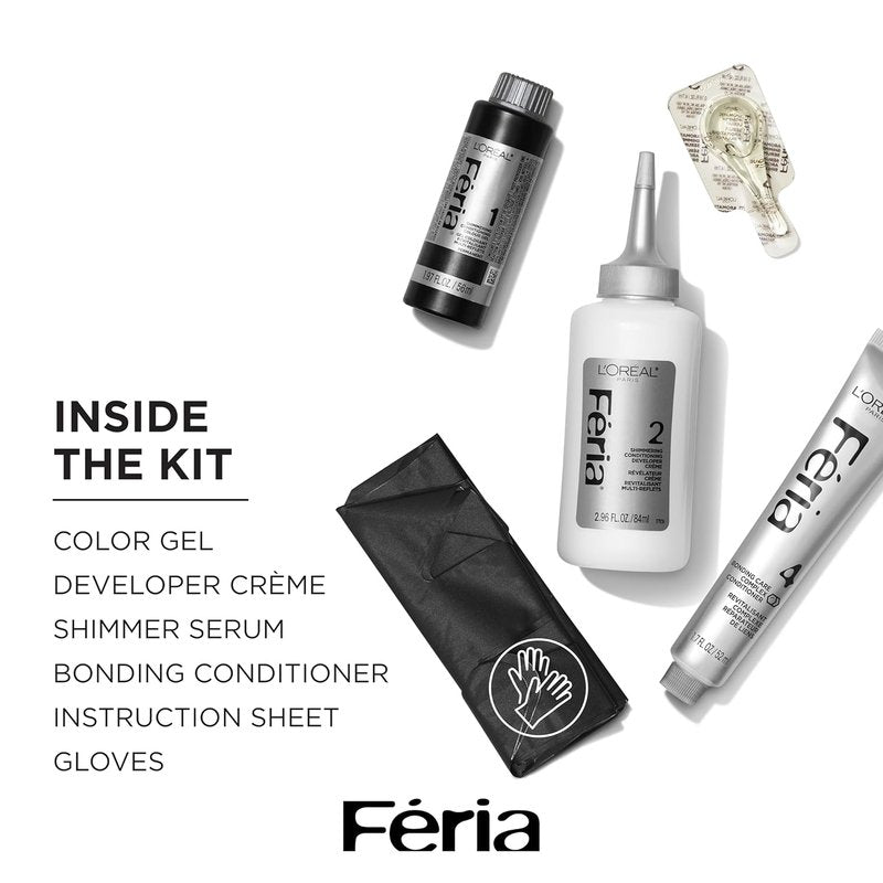 L'Oreal Paris Feria Hair Color - Multi-Faceted Shimmering Permanent Dye, 40 Espresso, 1 Kit