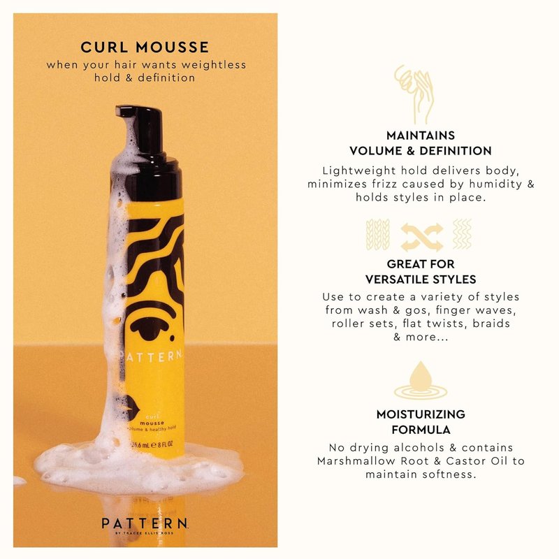 PATTERN Curl Mousse - Volume & Hold for Curly Hair 3A-4C | 8 fl oz