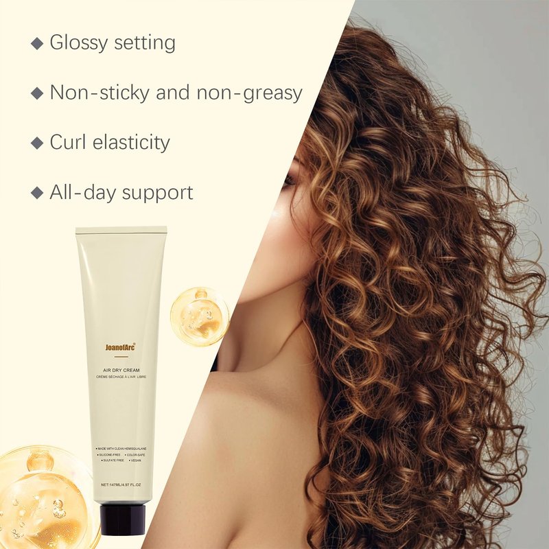 Air Dry Cream for Hair, Frizz Control Styling Cream, Enhances Natural Texture, Smoothens and Defines Hair, Lightweight Moisturizing Formula for Soft Hold and Effortless Air-Dried Look, 4.97 fl oz