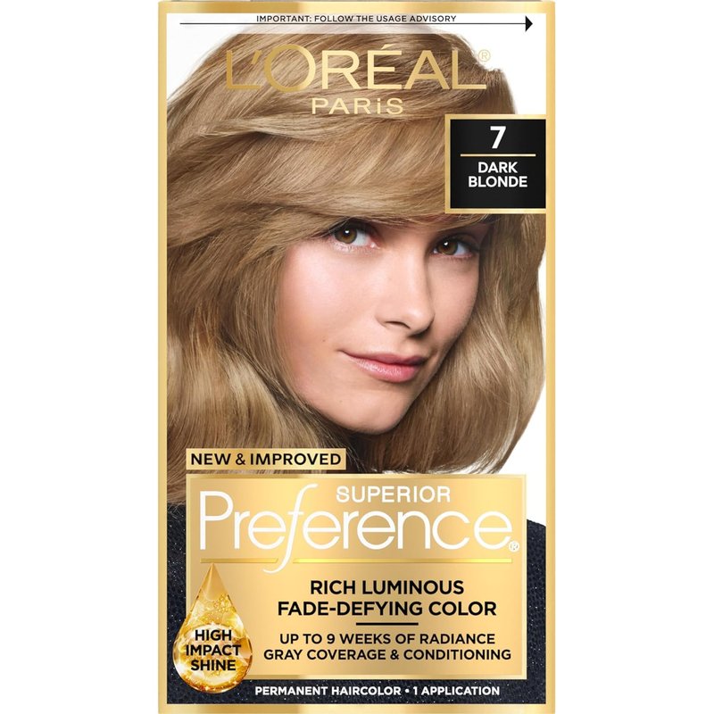 L’Oreal ParisSuperior Preference Rich Luminous Conditioning Colorant, Level 3 Permanent, Dark Blonde/Natural 7 (Pack of 3)