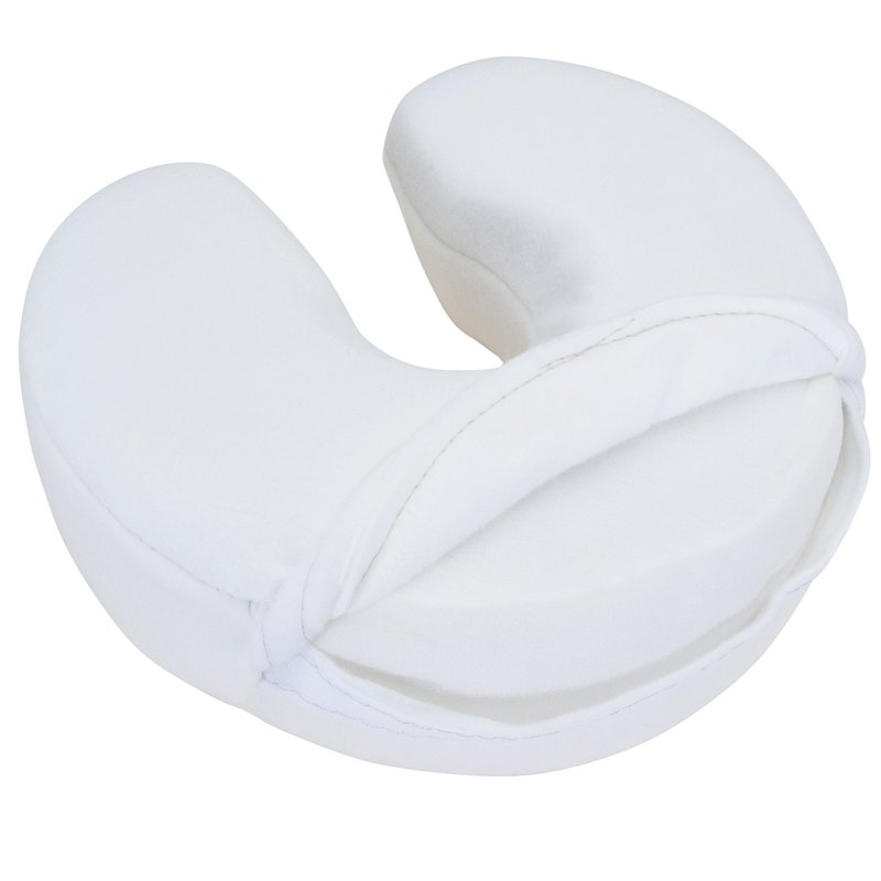 EarthLite Massage Face Cradle Cushion Memory Foam - Massage Table & Massage Chair Headrest Pillow w/Washable Fleece Cover, White