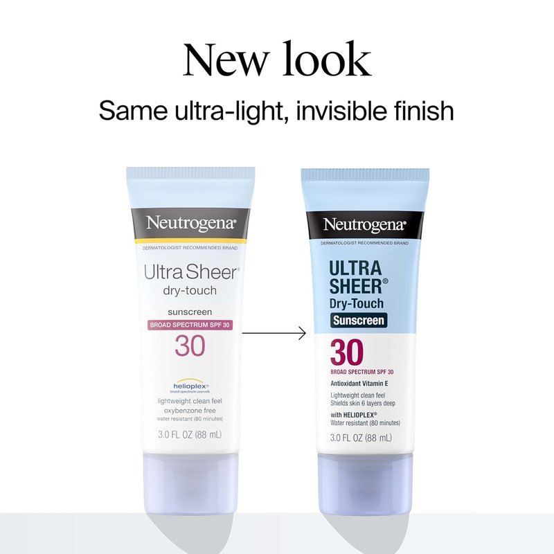 Neutrogena Ultra Sheer Sunscreen SPF 30 - Lightweight, Non-Greasy, Water-Resistant | 3 fl oz Travel Lotion