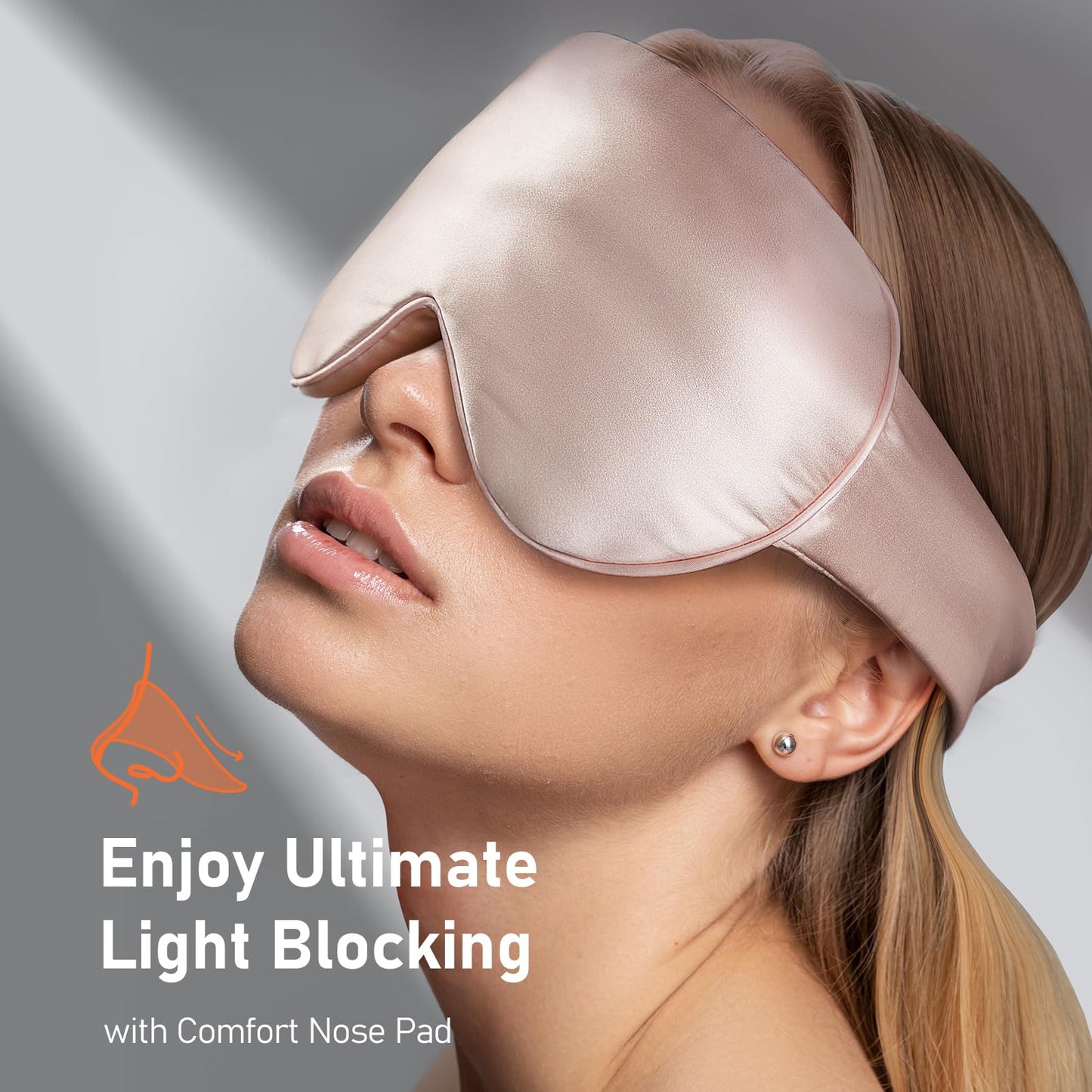 LitBear Weighted Silk Sleep Mask 4.9 oz (140g), Mulberry Silk Sleeping Mask with Detachable Insert, Women Men Pressure Relief Night Light Blocking Eye Mask with Adjustable Strap, for Relax Deep Sleep