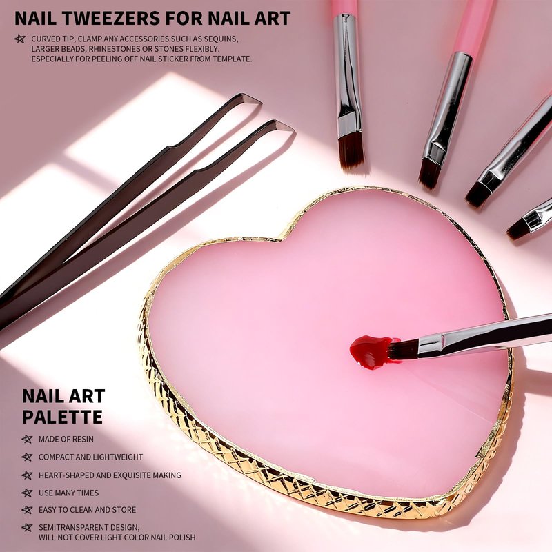 FANDAMEI Nail Art Tools, Nail Design Tools, Nail Art Brushes, Nail Brushes For Nail Art, Nail Art Kit, Nail Stand, Nail Holder For Painting Nails, Nail Dotting Tool, Nail Art Palette, Nail Tools