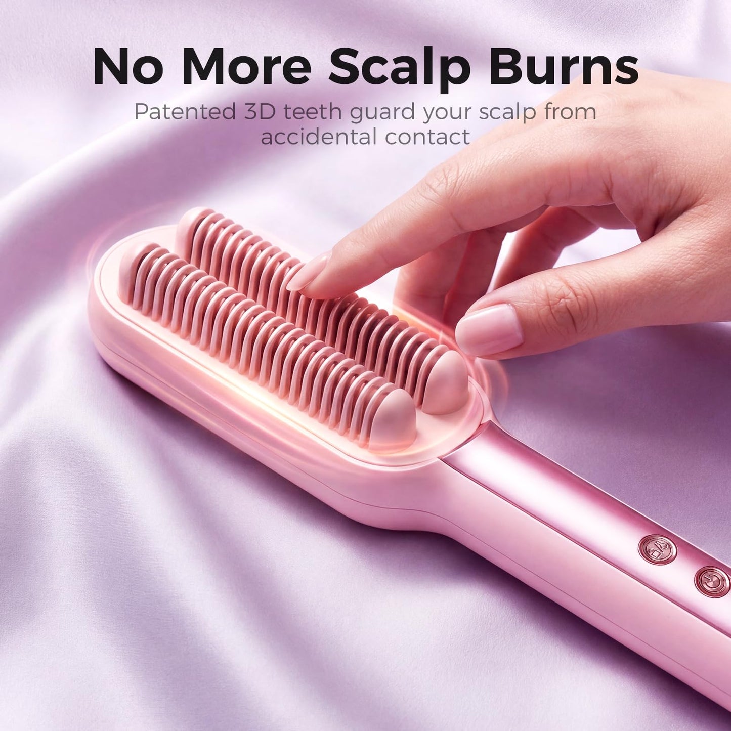 Ufree Negative Ions Hair Straightener Brush, 9 Fast-Heating Temp Settings with LED Display, Ionic Straightening Hot Comb for Women, Professional Styling Tool for Silky Shine, Dual Voltage