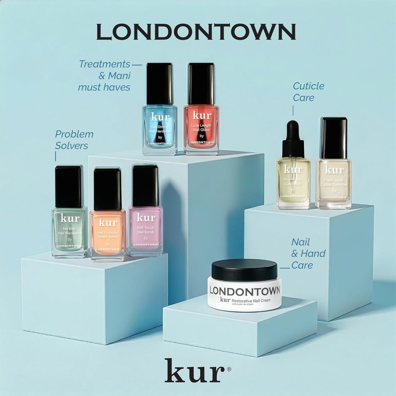 LONDONTOWN Nail Strength and Growth Treatments – Nail Strengtheners for Growth, Repair and Shine - Helps Support Length and Protect Weak, Brittle Nails - Clear Nail Care Formulas