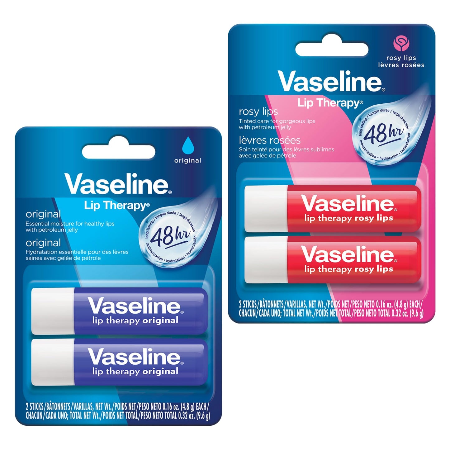Vaseline Lip Therapy his and hers (Original and Rosy) twin pack - 2 pack