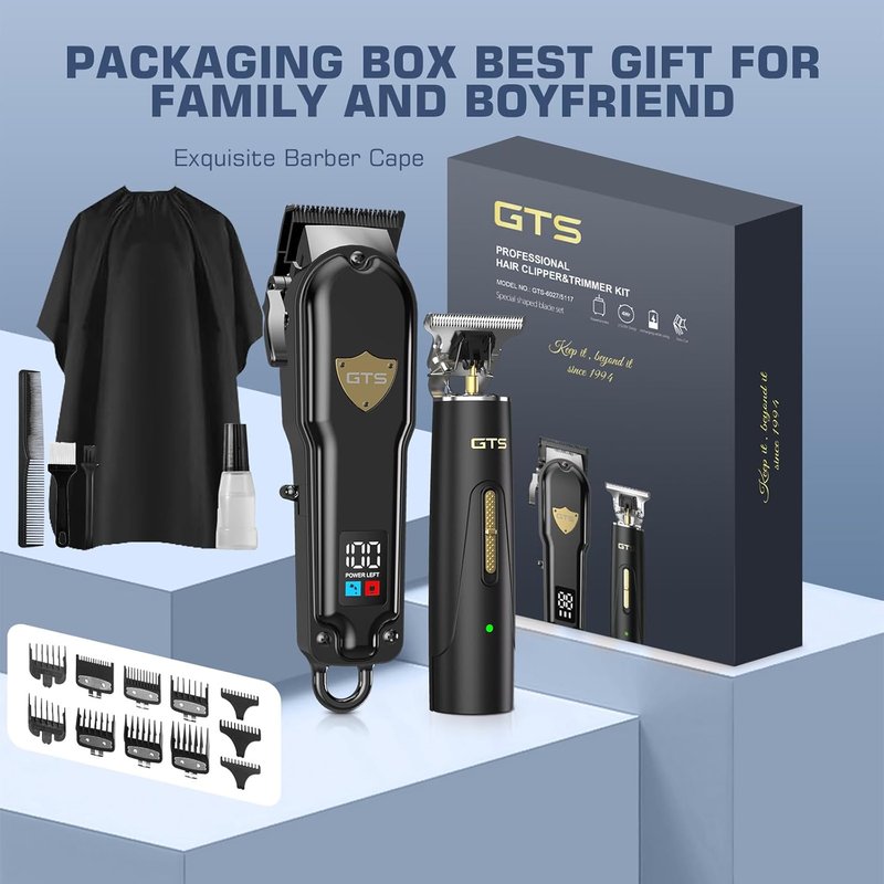 GTSPro Hair Clippers - Professional Electric Trimmer Set for Men | Stylish Black with Gift Box