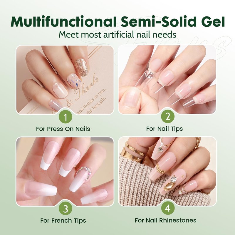 JODSONE Semi-Solid Nail Glue - Quick-Drying Formula for Press-On & Acrylic Nails | 10g Size