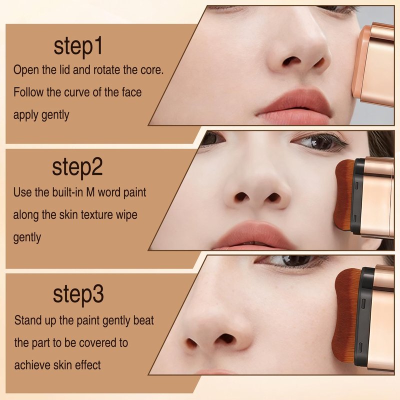 Skiennix Dual-Ended Concealer Foundation Stick - 3-in-1 Lightweight Formula for All Skin Types | #01 Bright White