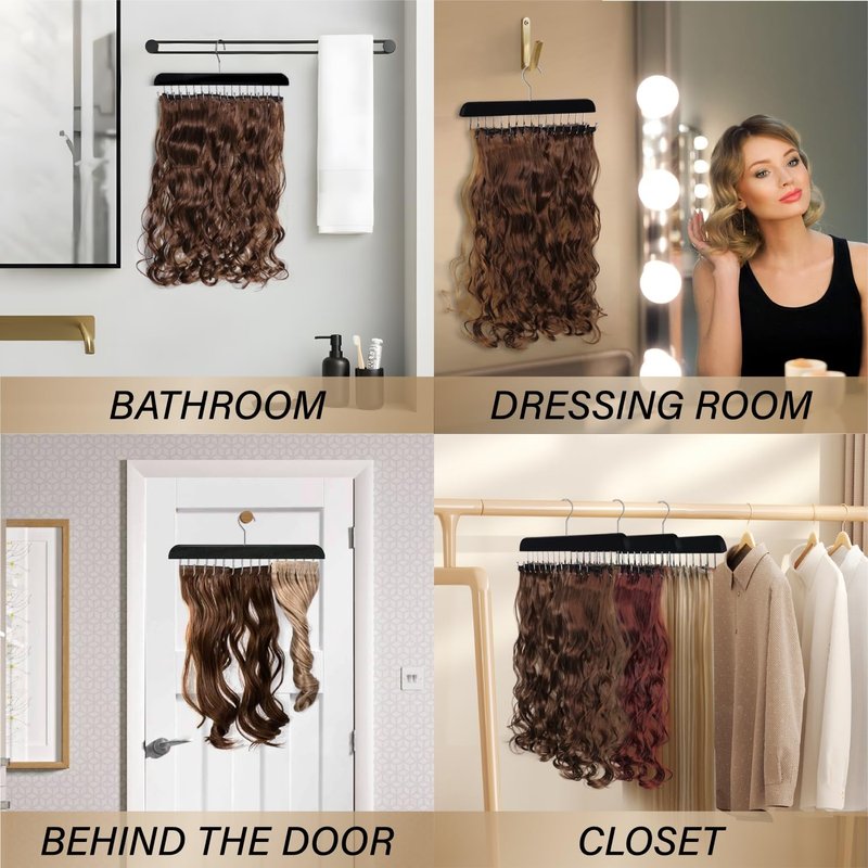 AIHOPESTO Hair Extension Holder - Professional Full Length Weft Styling Tool for Multi-Layer Hair Washing, Drying, Coloring, Styling & Storing