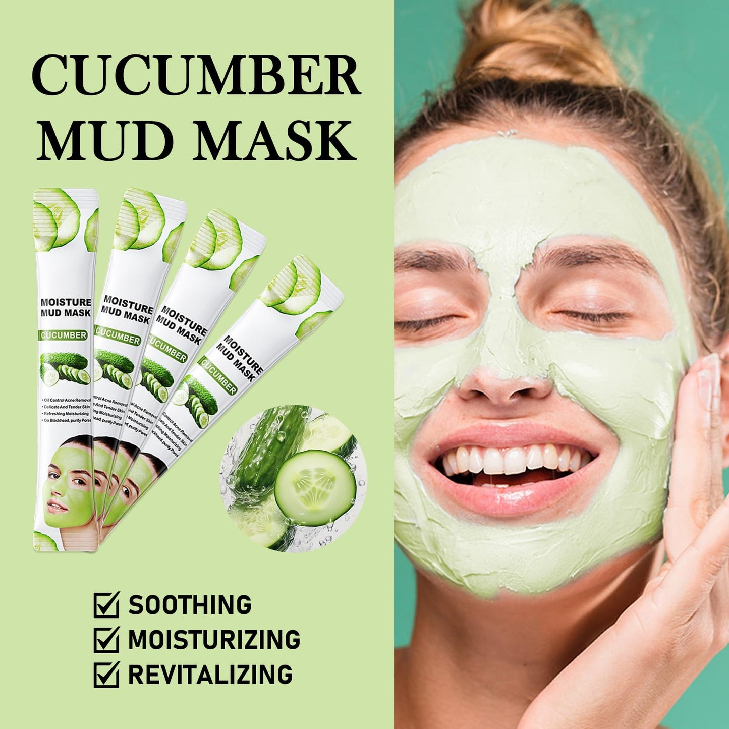WENJLYJ 30PCS Clay Mask for Face,Vitamin C,Dead Sea Mud,Cucumber Mud Mask Set,Deep Cleansing Blackhead Remover Facial Skin Care Set,Moisturizing Face Masks for Women,Face Masks Gift Set