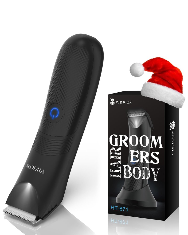 Manscape Trimmer for Men - No Nicks Electric Razor-Shaver for Balls/Pubic/Groin/Legs/Chest Hair Removal w/Light & Ceramic Blade, IPX7 Waterproof Full Body Hair Groomer USB-C Charging, Gifts for Men