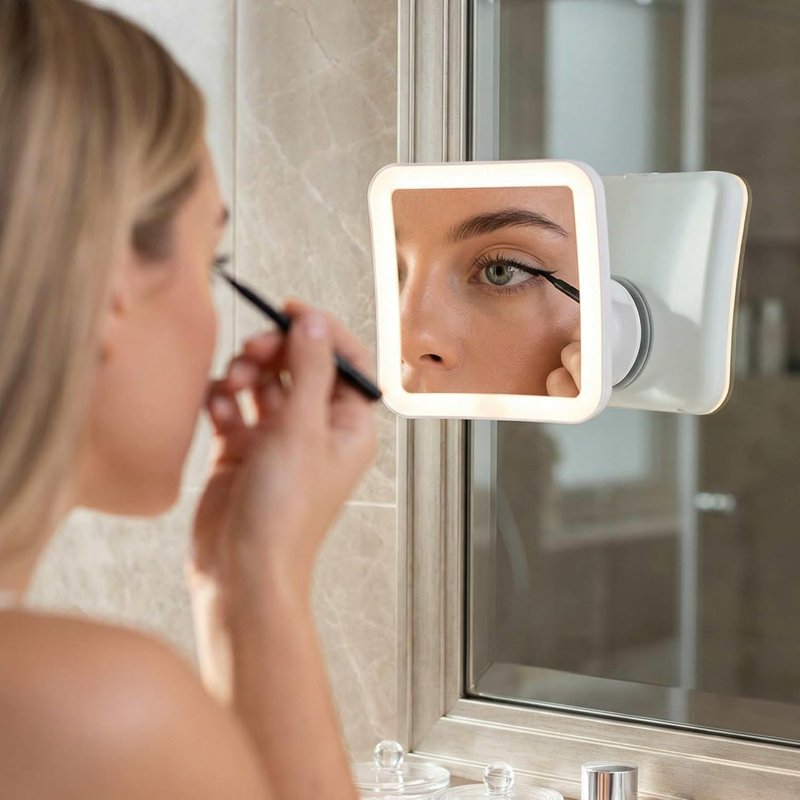 Fancii 10X Magnifying Lighted Makeup Mirror - Cordless Daylight LED Vanity Mirror | 6.5" Wide, 360° Rotation