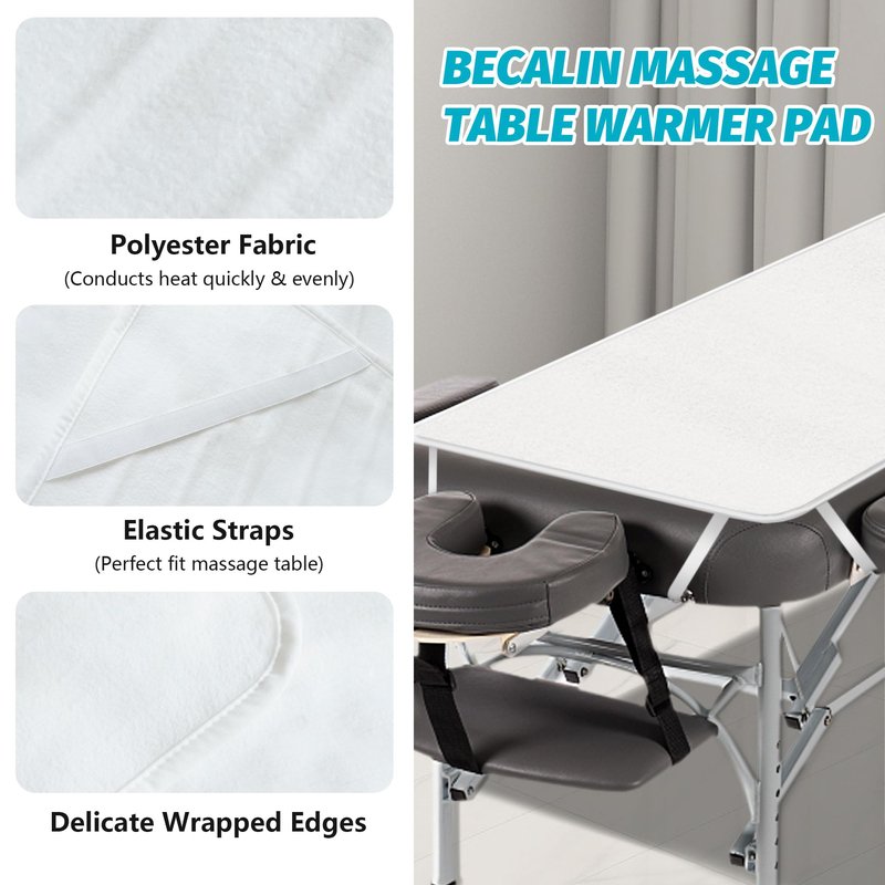 Massage Table Warmer Heating Pad Professional SPA Massage Bed Warmer with 9 Hour Timer, 9 Heat Settings, Overheat Protection for Massage Bed & Spa, 30" x 71", with Portable Storage Bag