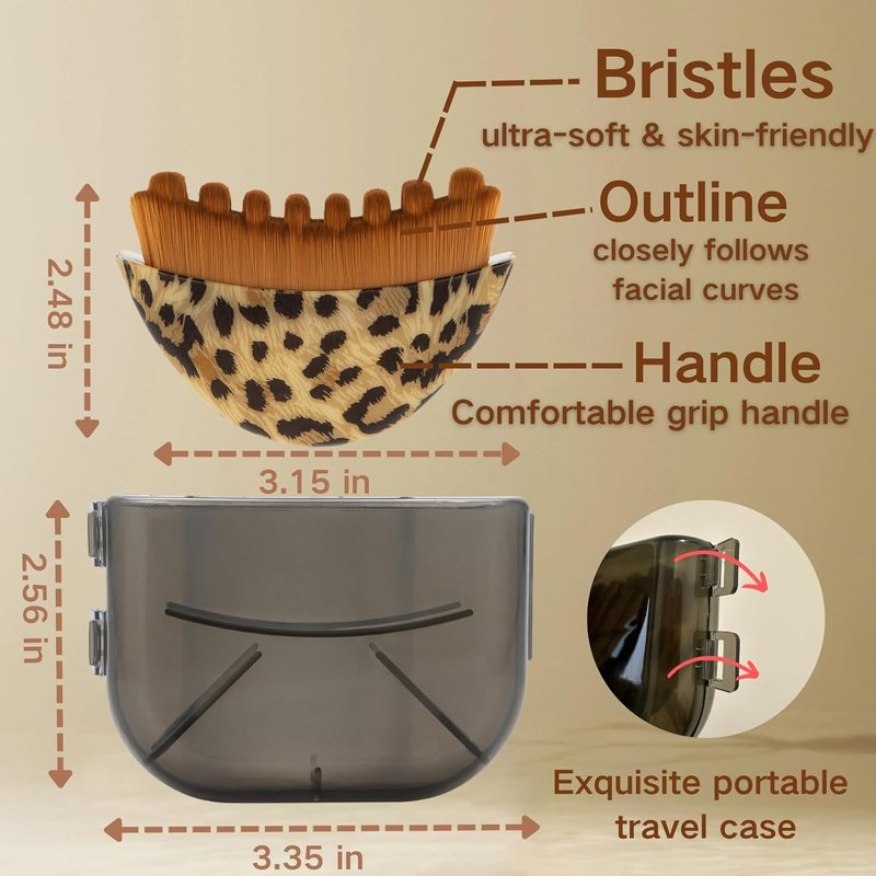 Lymphatic Contour Face Brush - Leopard Print Sculpting & Lifting Tool | Ergonomic Design for Face, Chin & Neck