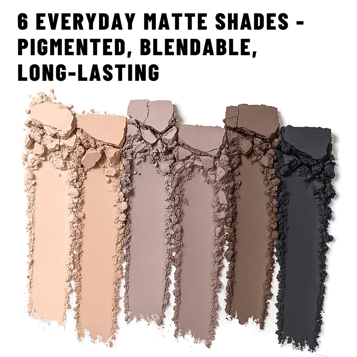SUSIKEKI Neutral Nude Matte Eyeshadow Palette with Brush - 6 Colors Mini Travel Size, Highly Pigmented Taupe & Brown Smoky Eye shadow, Long Lasting Vegan Makeup Palette for Daily Use