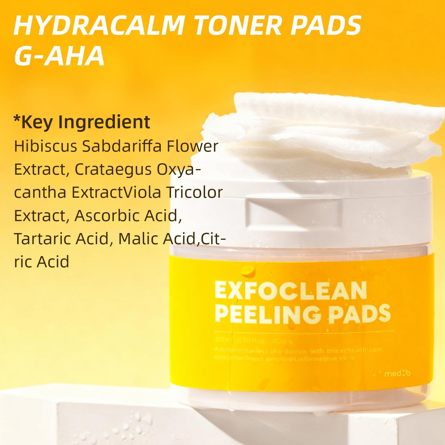 MEDB Exfoliating Pads, Dual-Textured Facial Pad for Exfoliation and Pore Care with AHA & BHA, Salicylic Acid Brightening, Hydrating, for Radiant & Clear Skin, Korean Skincare 60 Counts
