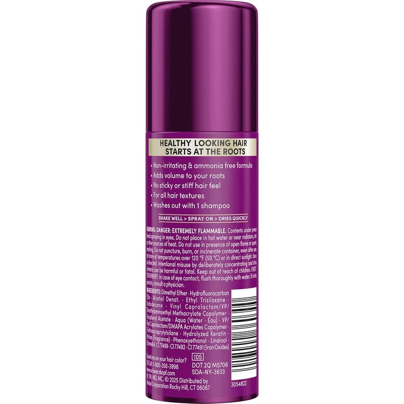 Schwarzkopf Keratin Color Root Spray - Medium Brown Instant Gray Coverage | Easy, Ammonia-Free Application