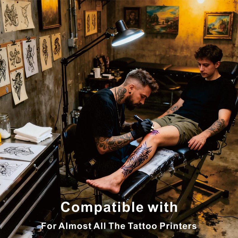 A4 Tattoo Transfer Paper 100 Sheets, 4-Layer Professional Thermal Hectograph Paper for Real & Practice Skin, Compatible with Copier & Thermal Imager for Tattoo Artists Studios