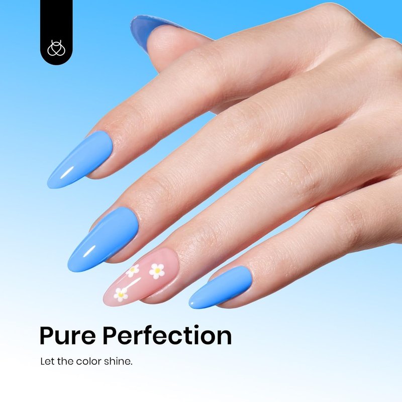 Light Blue Gel Nail Polish - Soak Off UV/LED Formula for DIY Home Manicure | 15ml Coastal Holiday Bliss
