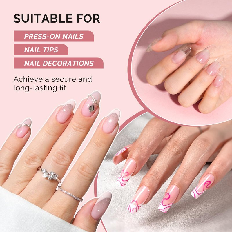 MelodySusie 6Pcs Nail Glue for Press on Nails Super Strong and Long Lasting Nail Glue for Acrylic Nails Adhesive Bond False Nails with Easy Application