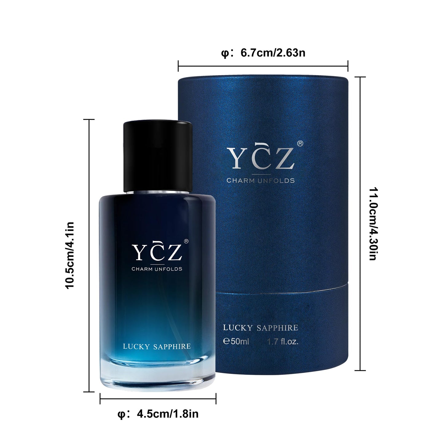 Ycz Lucky Cologne, Long-Lasting Men's Perfume, Exudes A Masculine Free and Easy Aura, Sweet Flower and Fruit Fragrance, 1.7 Oz Portable and Practical, A Must for Date Night, Romantic Fragrance
