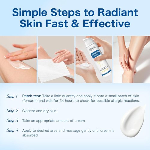 Skin Bleaching Cream, Dark Spot Remover for Face, Intimate Areas & Body, Vitamin C Whitening for Underarms, Knees, Elbows, Inner Thighs, Bikini Line – Sensitive Skin Lightening Cream- 1.7FL OZ