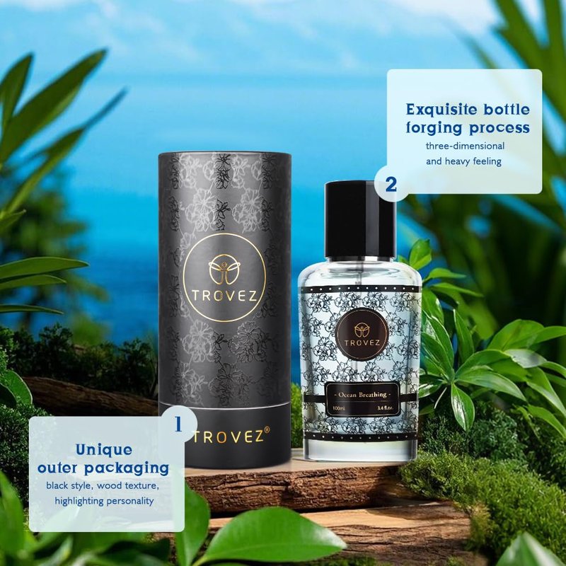 NAMSTE Ocean Breathing - Fresh, Ocean, Citrus Eau de Parfum - Long Lasting Unisex Fragrance 3.4 Ounce / 100 ML for Wedding, Date, Banquet