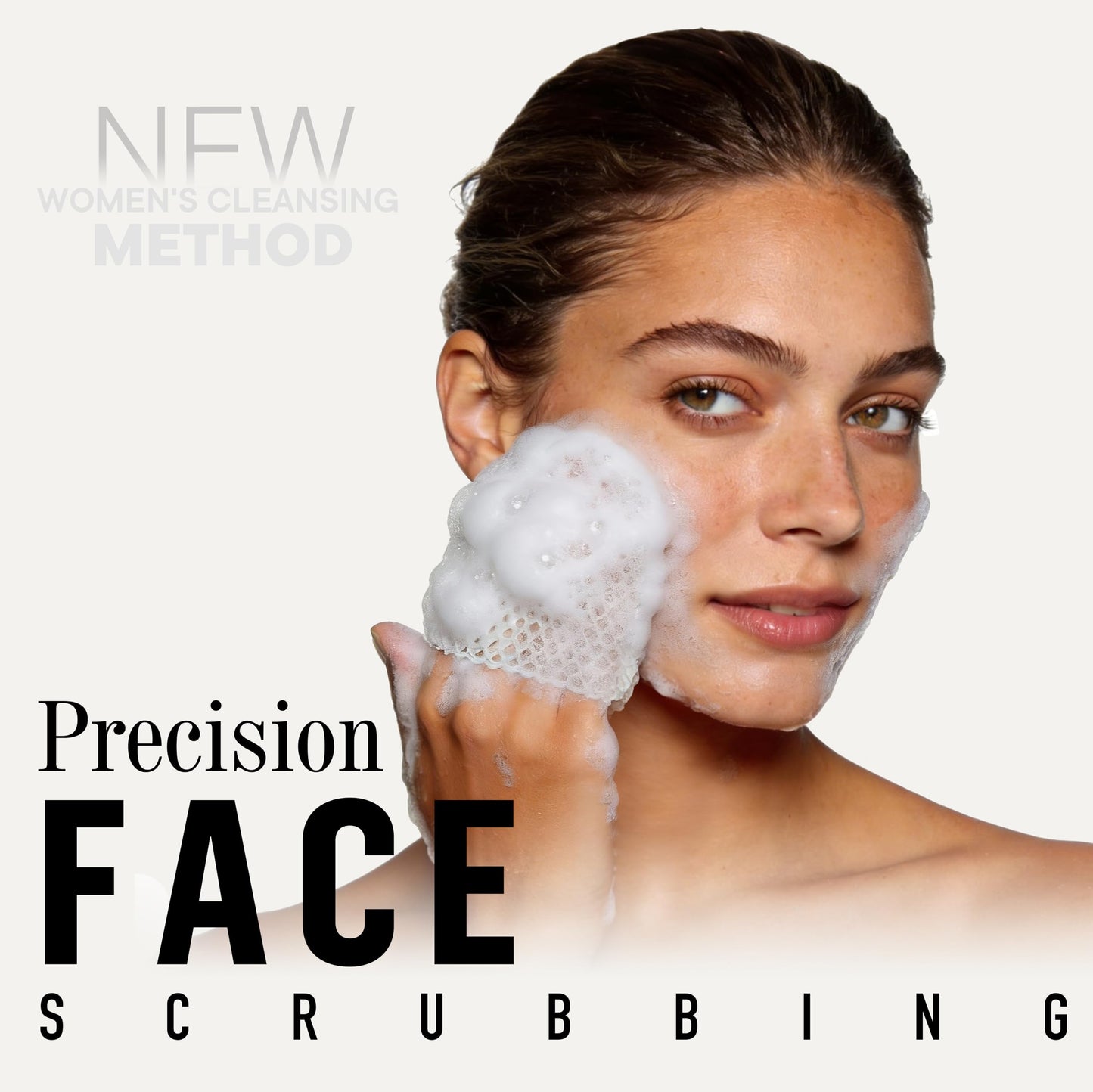 Facial Sponge - Deep Exfoliating Face Mitt, Honeycomb Face Exfoliator for Smoother, Younger Looking Skin, Dead and Dry Skin Remover for Men & Women, White