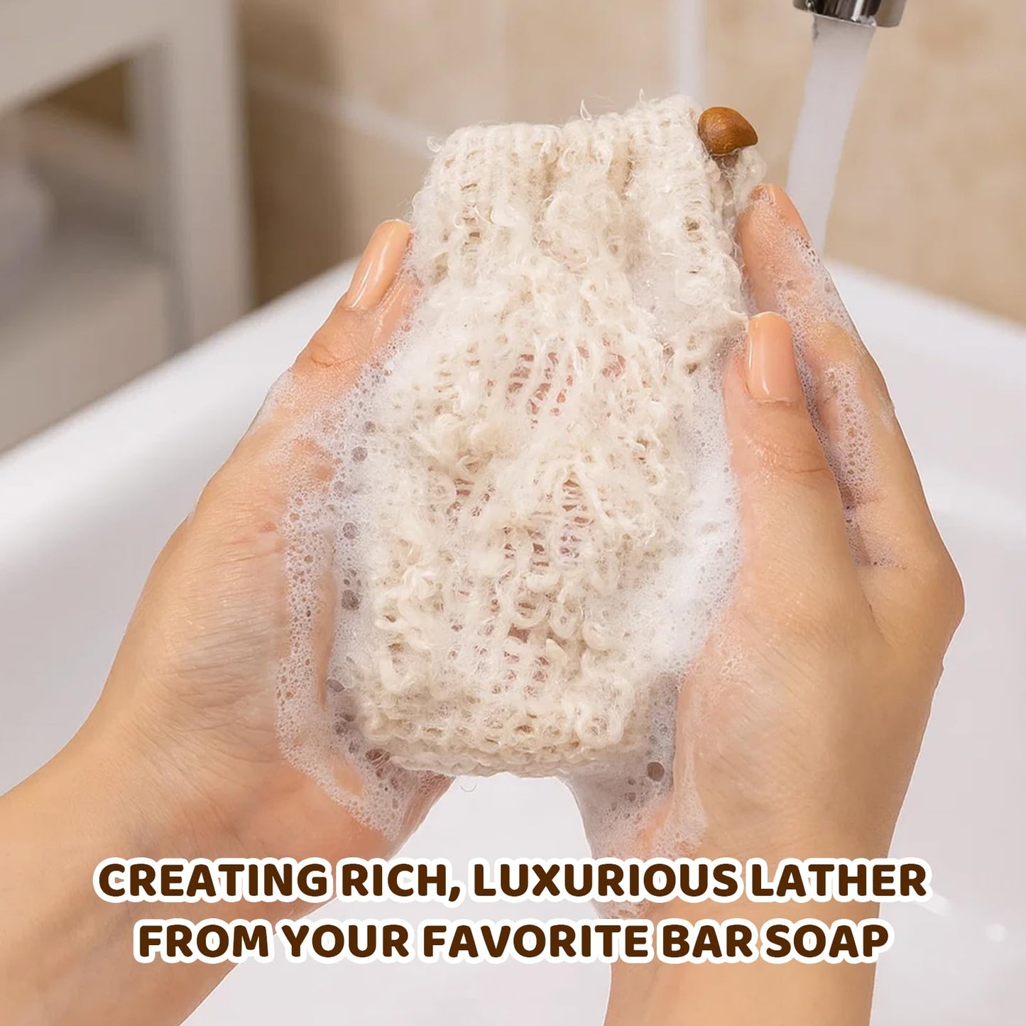 Natural Mesh Soap Bag, 10 Pack Soap Saver Bags, Bar Soap Pouch with Durable Mesh, Matador Soap Bag for Travel and Home Use, Hangable Soap Saver for Shower, 9.5 x 14.5 cm