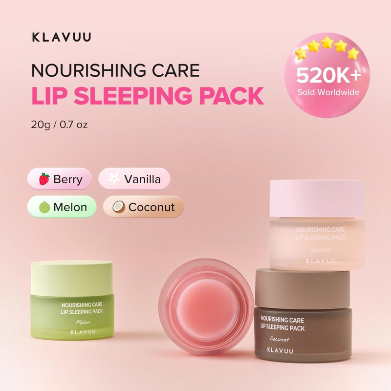 Klavuu Lip Mask Sleeping Pack (0.7oz) – Overnight Deep Hydrating Korean Lip Balm Treatment for Very Dry, Chapped Lips | Lip Lightening & Plumping with Instant Hydration | Gentle Exfoliating (Melon)