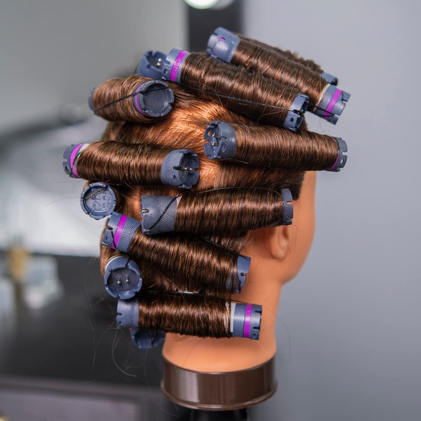 Traininghead 20-22" Female 100% Human Hair Mannequin Head Hair Styling Training Head Cosmetology Manikin Head Doll Head for Hairdresser with Free Clamp (Brown)