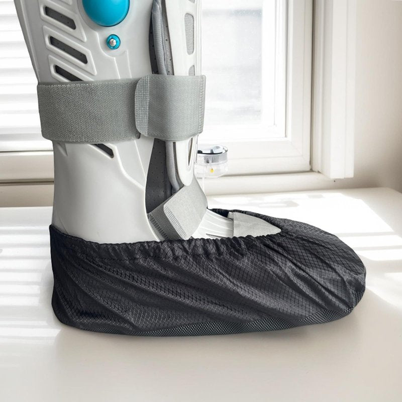 2 pcs Air Cam Walking Boot Covers, Fracture Medical Cast Boots Shoe Covers for Broken Foot Ankle Recovery With Waterproof Anti-slip and Washable (X-Large)