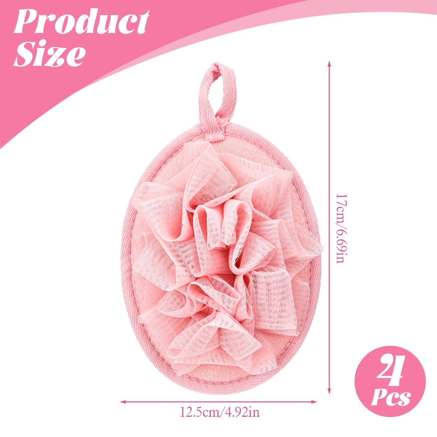4 Pcs Larger Lightweight Travel Size Loofah, Bath Sponges Mesh Balls for Body Scrubber Exfoliator, Terry Cloth Small Mini Travel Sponges for Men Women Body Scrubber Bath Sponge