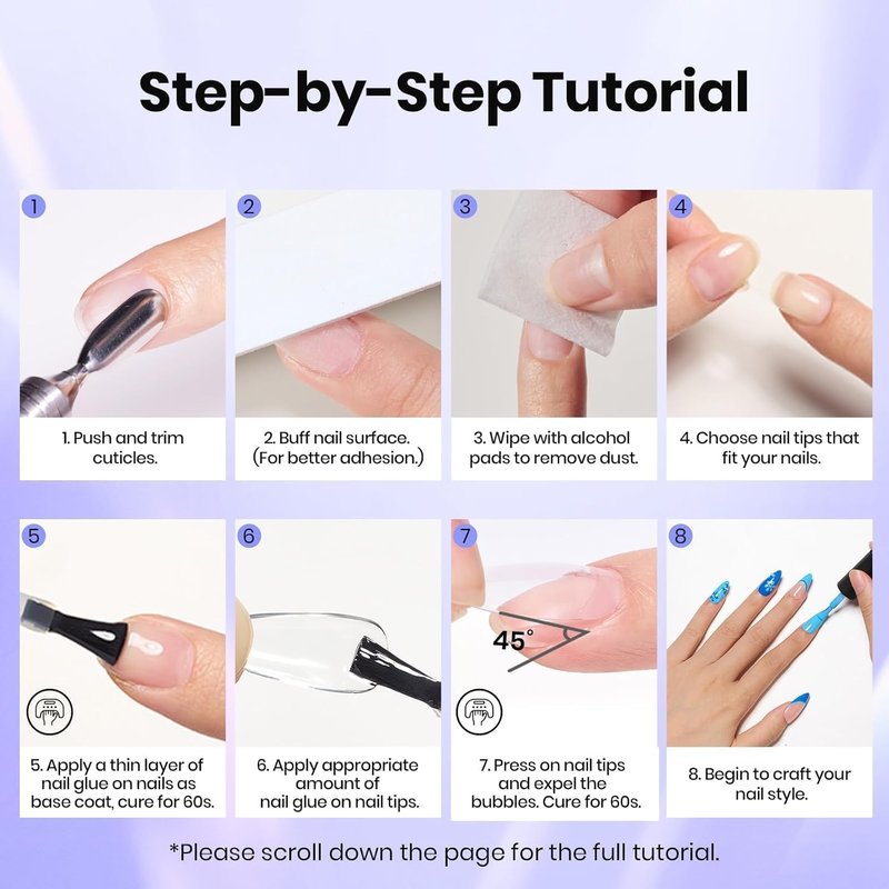 Beetles Nail Glue Gel - 9 In 1 Self-Leveling Extension Gel | 2Pcs 20ml for Tips & Press-On Nails