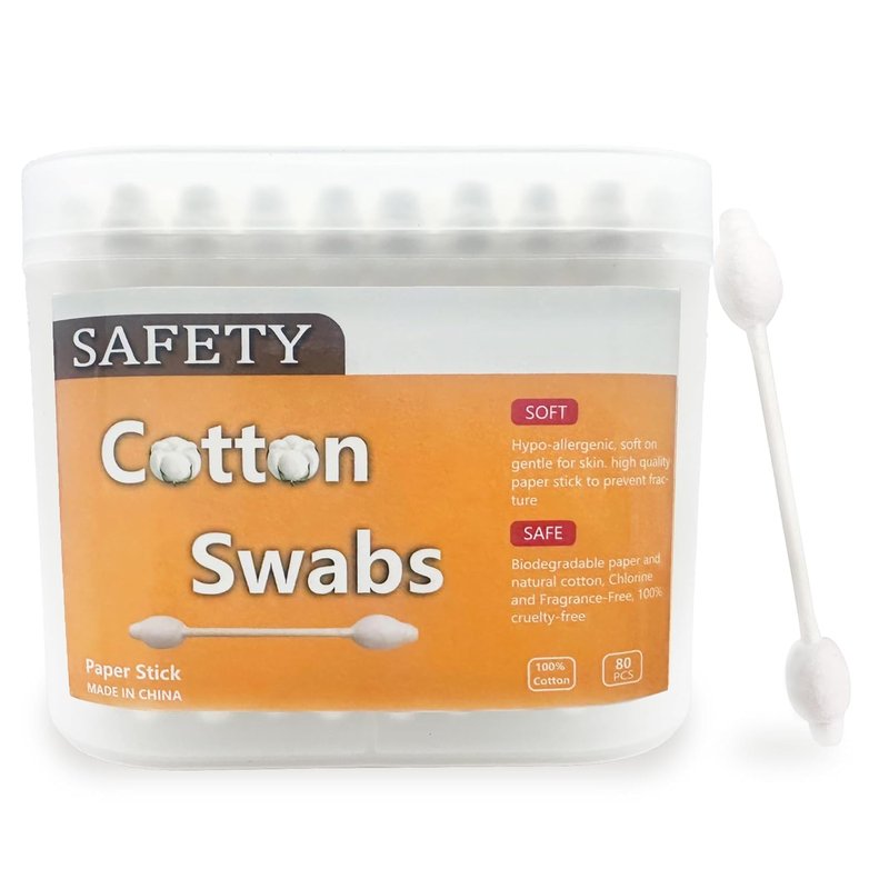 Safety Cotton Swabs - 160 Pcs Large Tip Baby Cotton Buds for Gentle Care